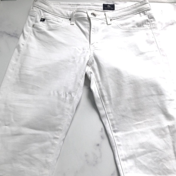 AG Adriano Goldschmied The Stilt Crop Cigarette Crop White Jeans Size 26 - Picture 11 of 13